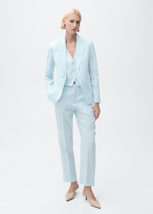 Mango Leinen-Anzugweste