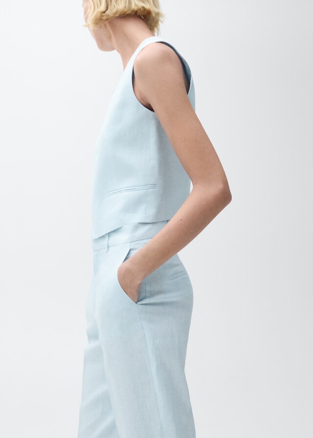 Mango Leinen-Anzugweste