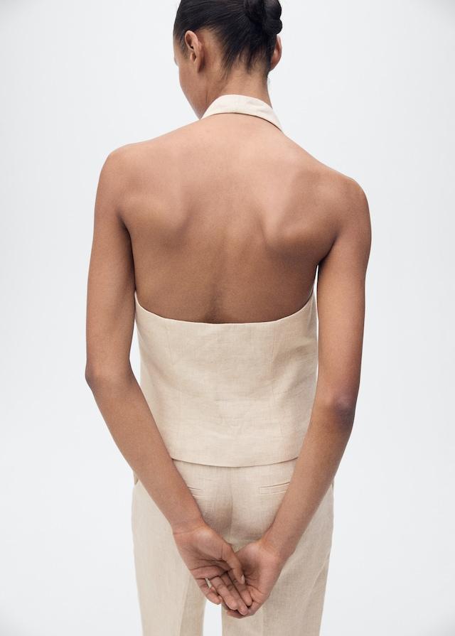 Mango Leinen-Anzugweste