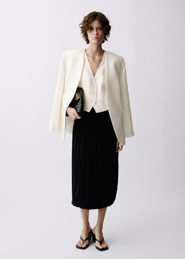 Mango Leinen-Anzugweste