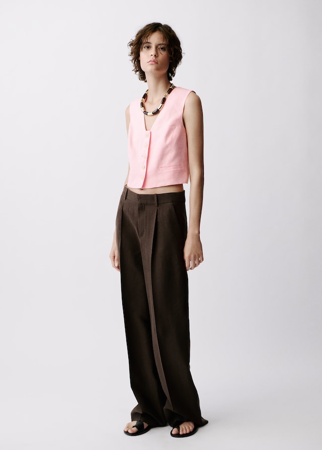 Mango Leinen-Anzugweste