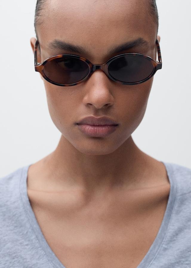 Mango Leinen-T-Shirt Mit V-Ausschnitt