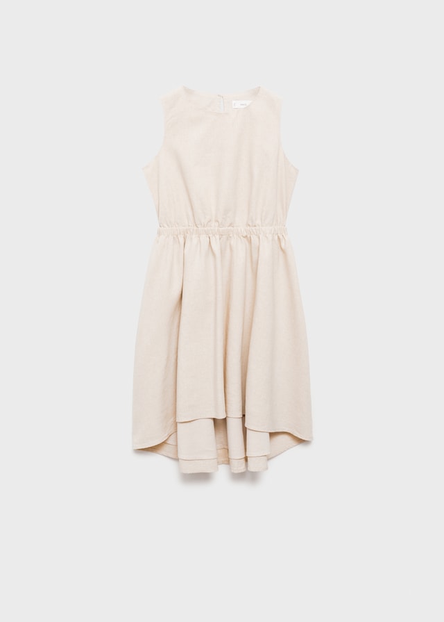 Mango Leinenkleid Mit Raffdetail