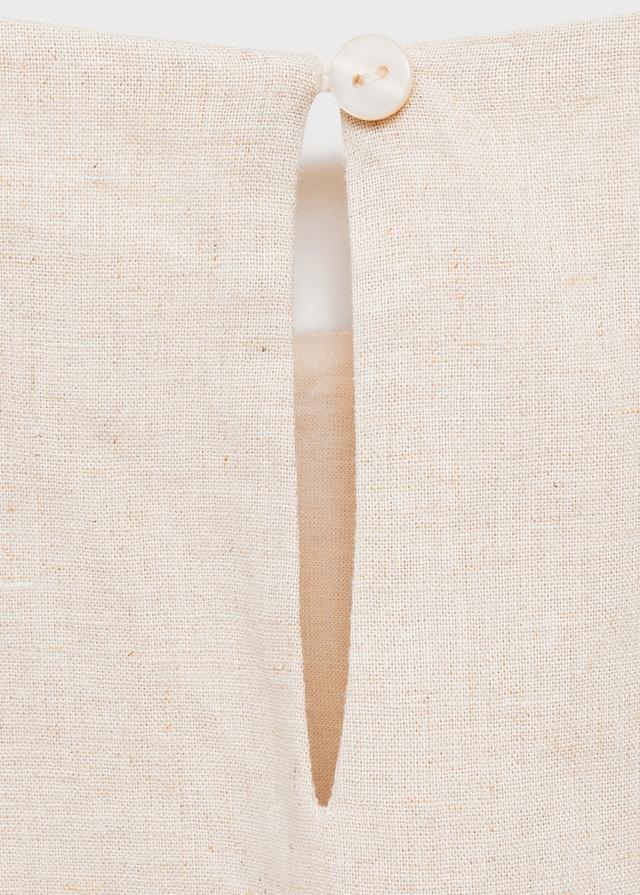 Mango Leinenkleid Mit Raffdetail