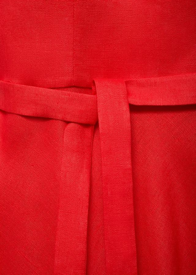 Mango Leinenkleid Mit Schleife