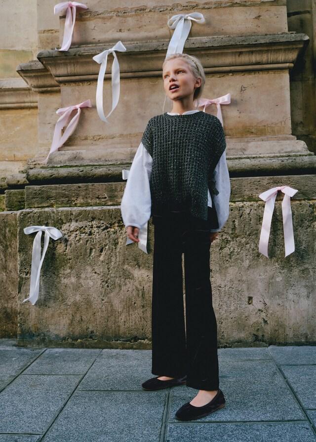 Mango Lochstrickpullunder aus Lurex