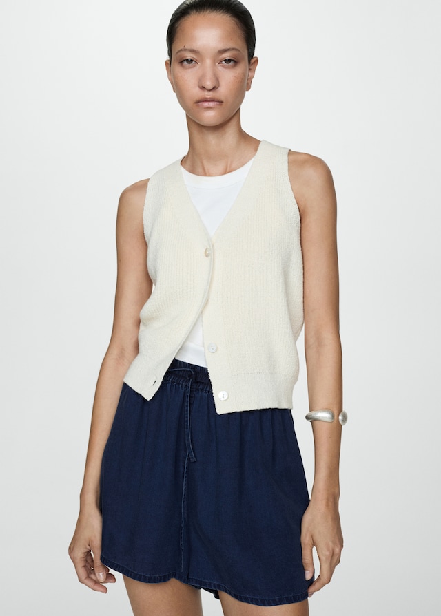 Mango Lyocell-Shorts Mit Stretchbund