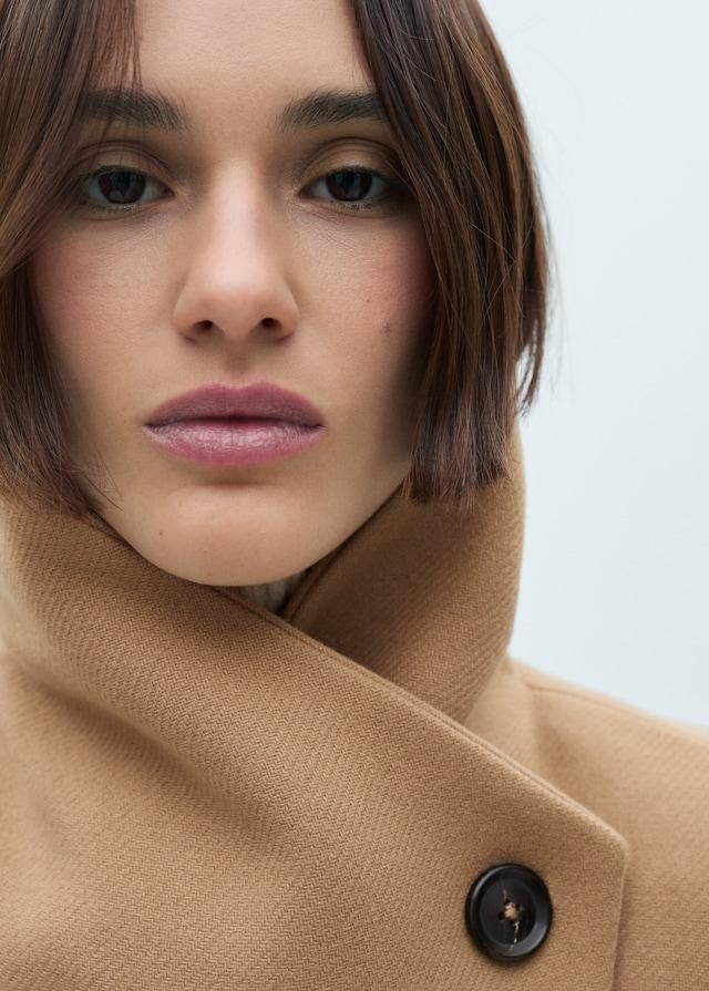 Mango Mantel Aus Manteco-Wolle Mit Gürtel