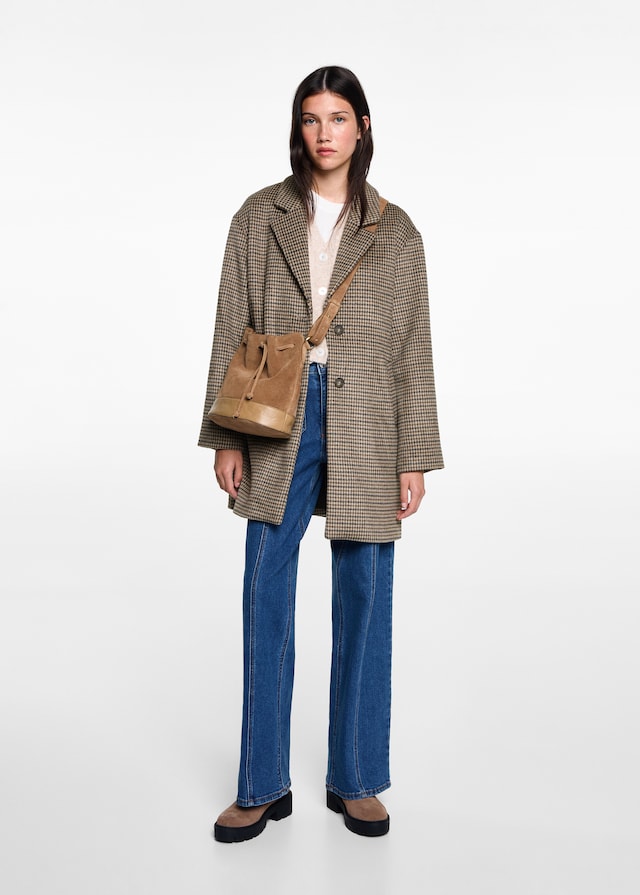 Mango Mantel Mit Hahnentrittmuster