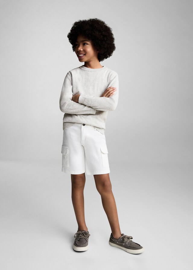 Mango Melierter Baumwollpullover