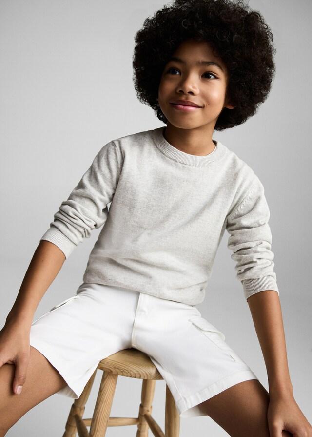 Mango Melierter Baumwollpullover