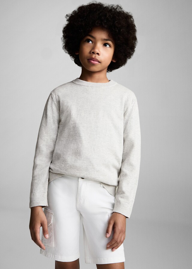 Mango Melierter Baumwollpullover