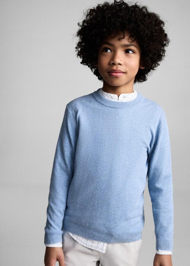 Mango Melierter Baumwollpullover