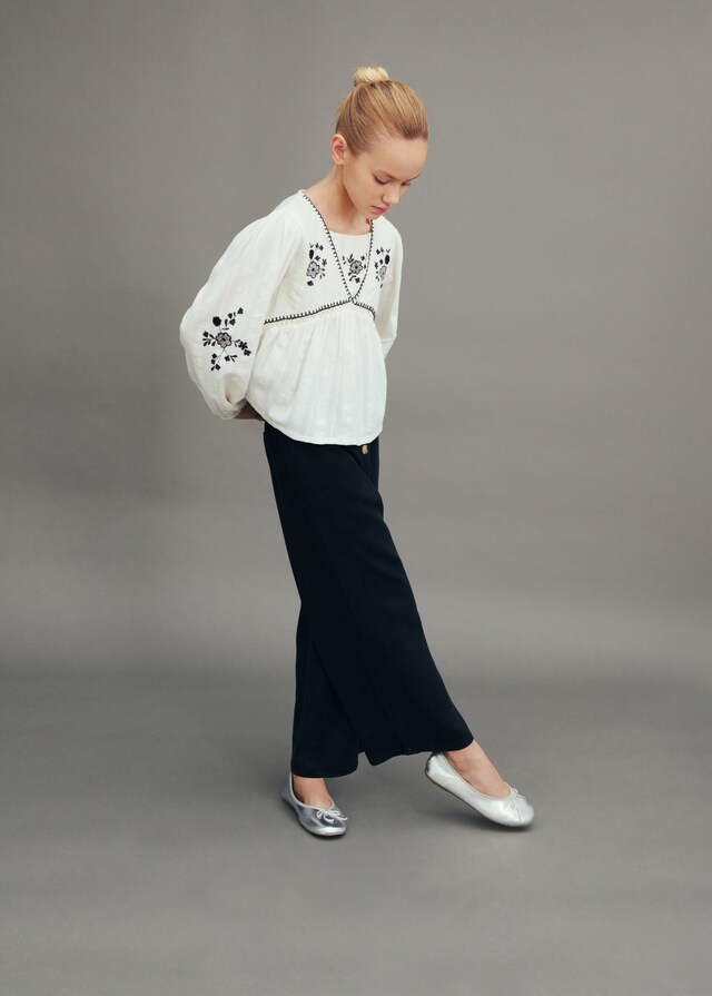 Mango Metallisierte Ballerina mit Schleife