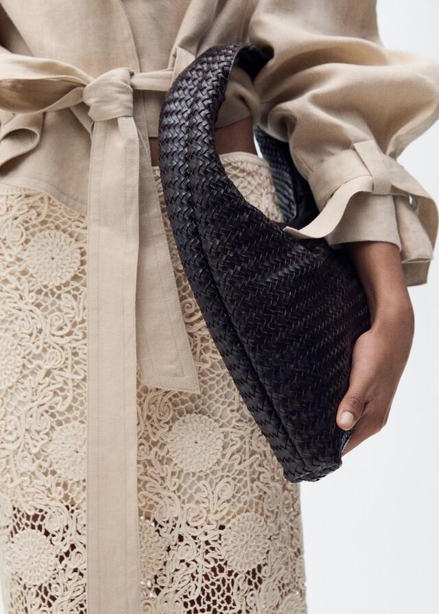 Mango Midi-Rock In Häkel-Optik Mit Blumenmotiv