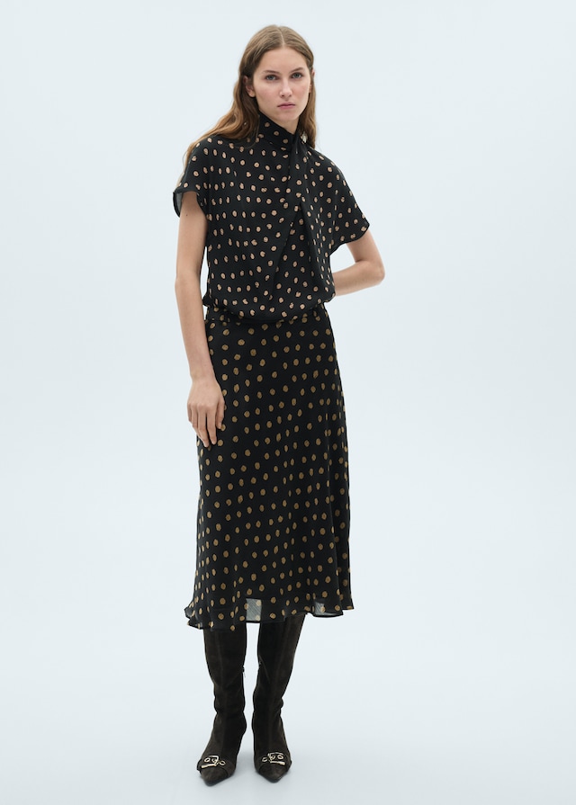 Mango Midi-Rock Mit Polka Dots