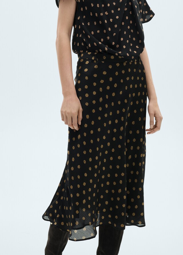 Mango Midi-Rock mit Polka Dots