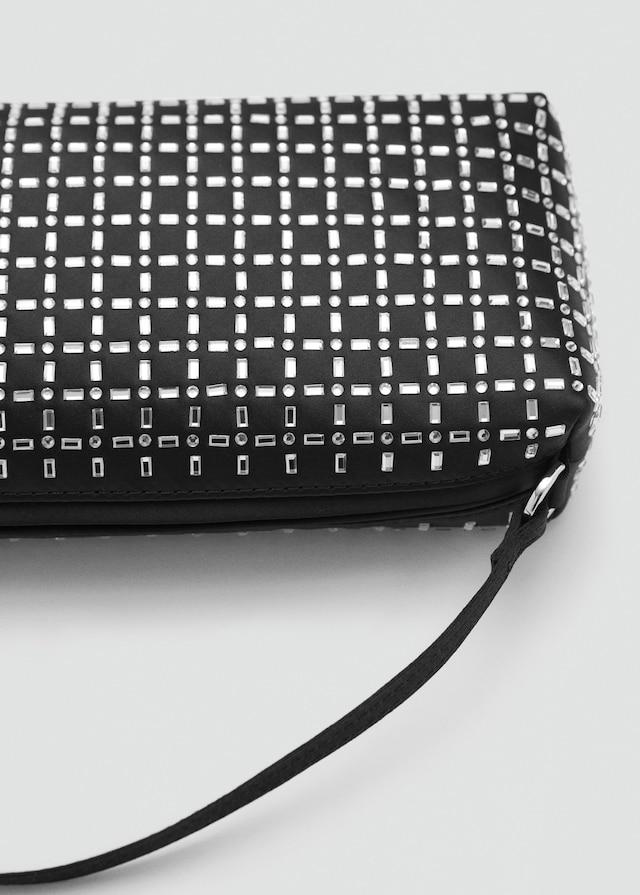 Mango Mini-Bag Mit Kristallsteinverzierung