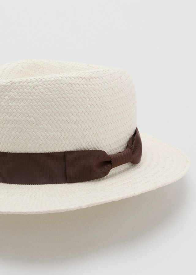 Mango Naturfaser-Hut Mit Schleife