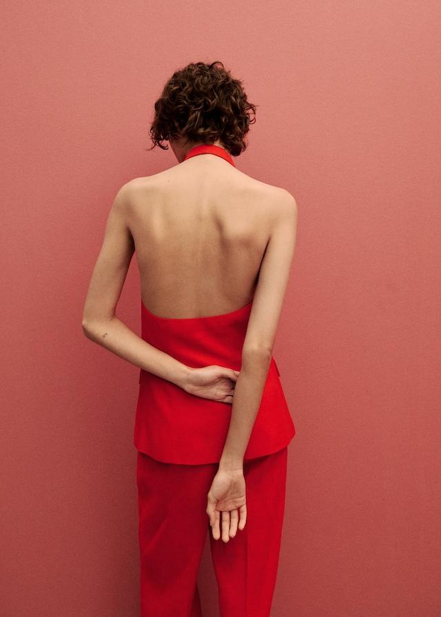 Mango Neckholder-Anzugweste Aus Leinen