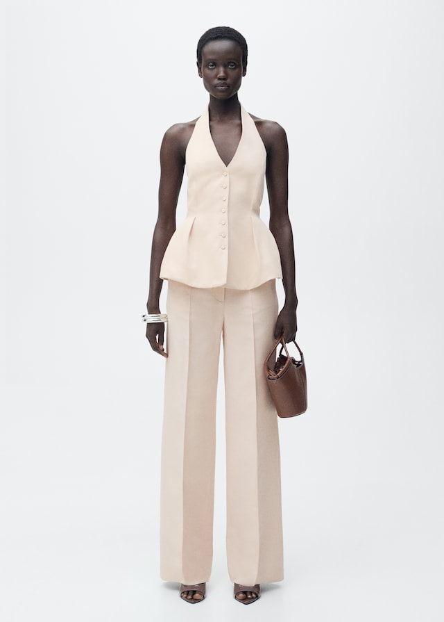 Mango Neckholderweste Mit Abnähern