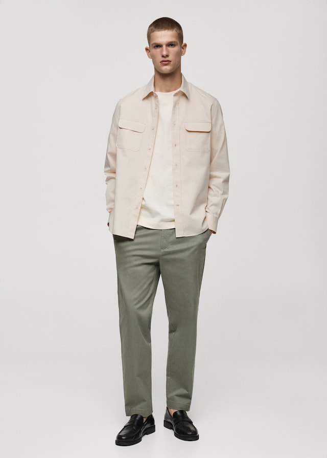 Mango Overshirt Aus Baumwoll-Twill Mit Taschen