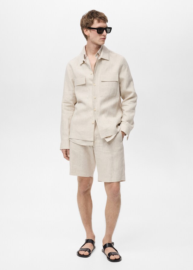 Mango Overshirt Mit Taschen Aus 100 % Leinen