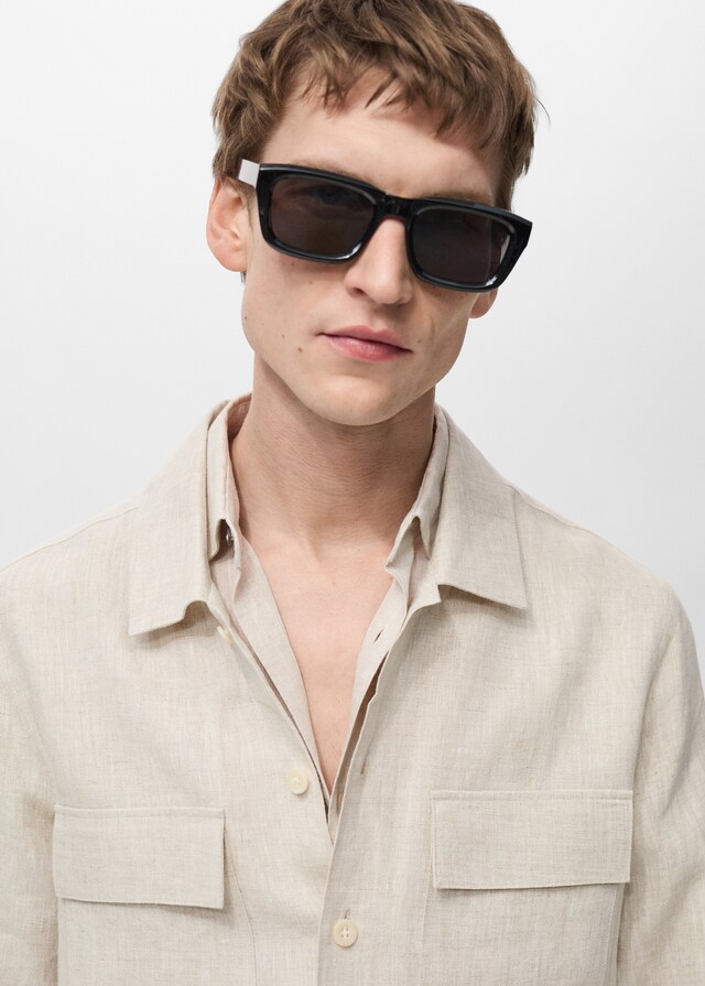 Mango Overshirt Mit Taschen Aus 100 % Leinen