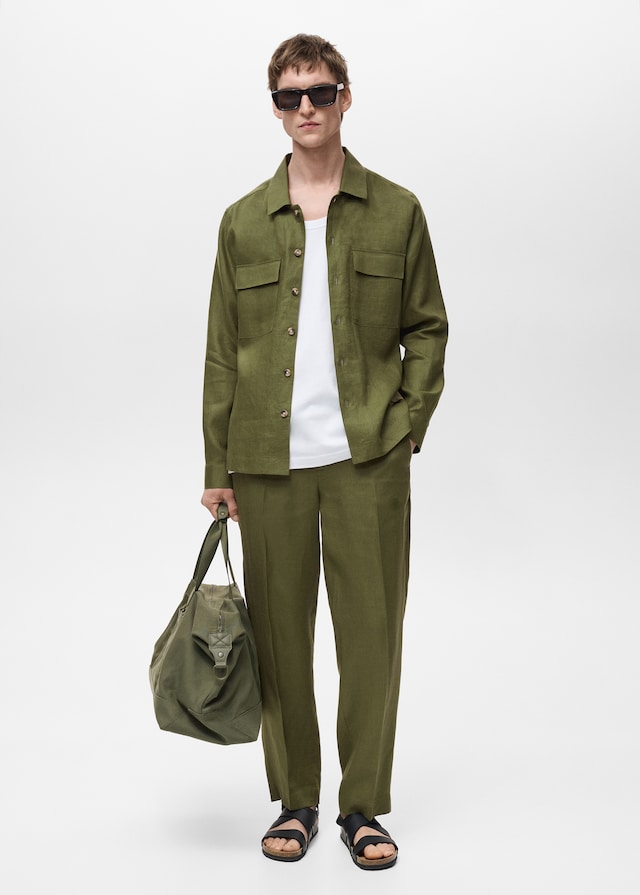 Mango Overshirt Mit Taschen Aus 100 % Leinen