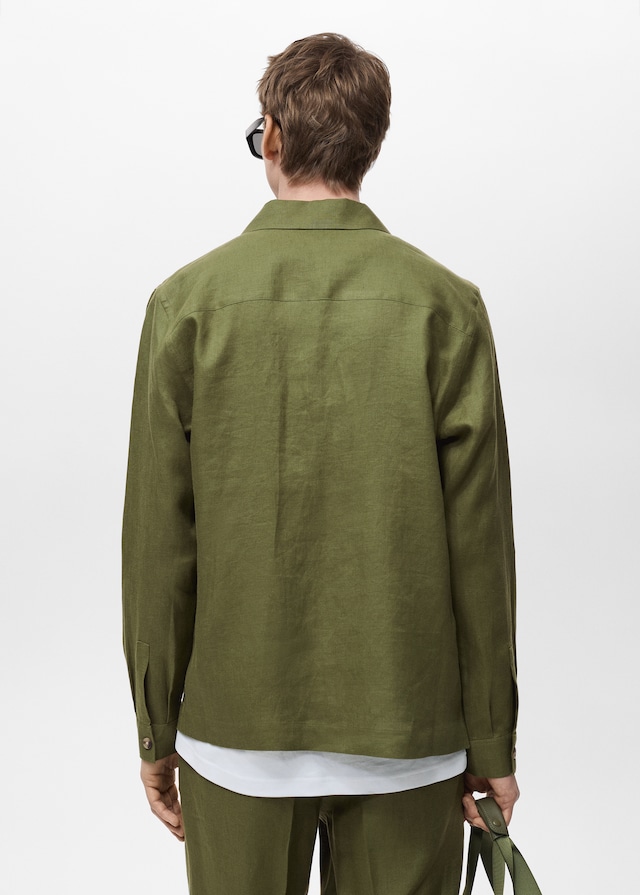 Mango Overshirt Mit Taschen Aus 100 % Leinen