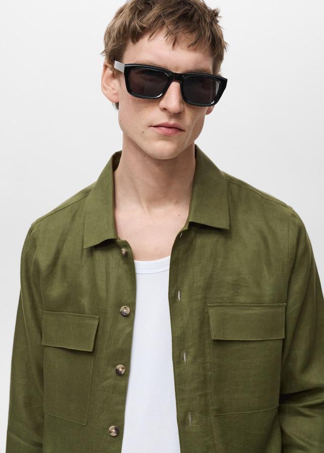 Mango Overshirt Mit Taschen Aus 100 % Leinen