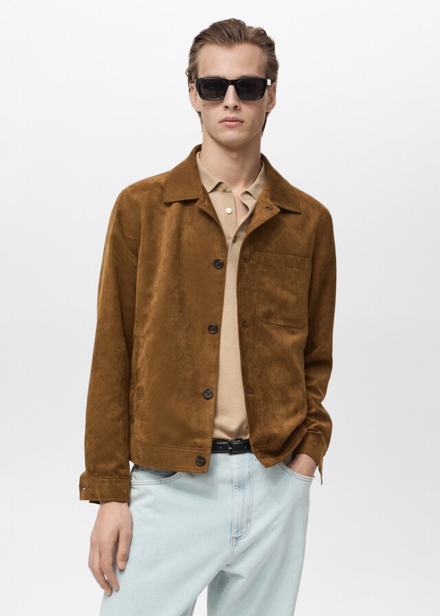 Mango Overshirt mit Wildleder-Effekt