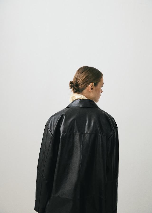 Mango Oversized-Lederjacke Mit Taschen