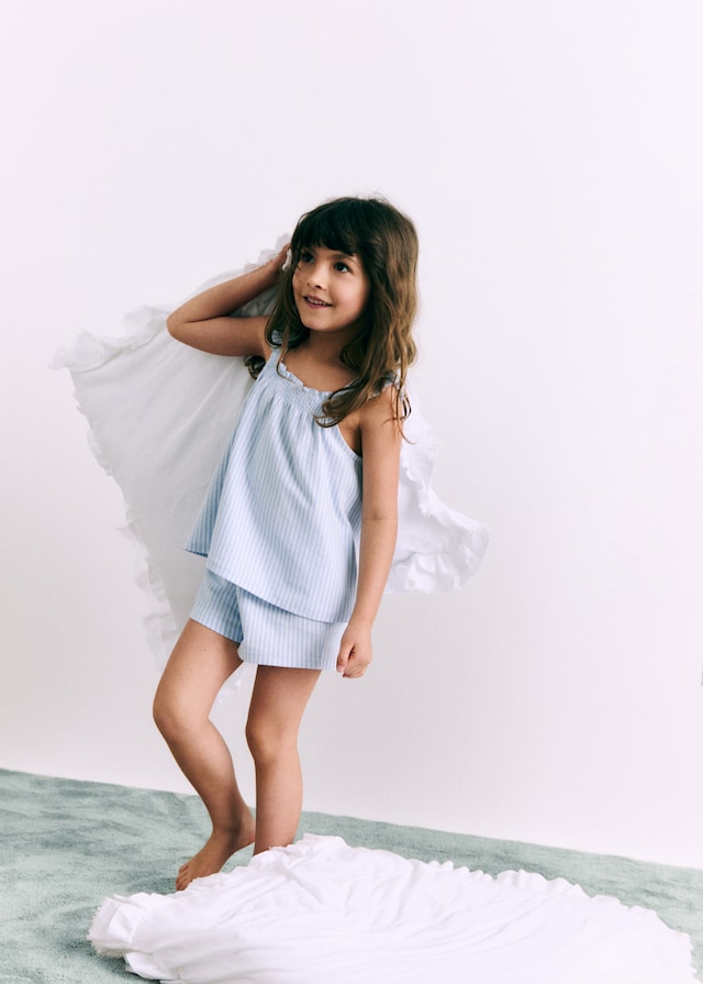 Mango Pack Gestreifter Baumwoll-Pyjama