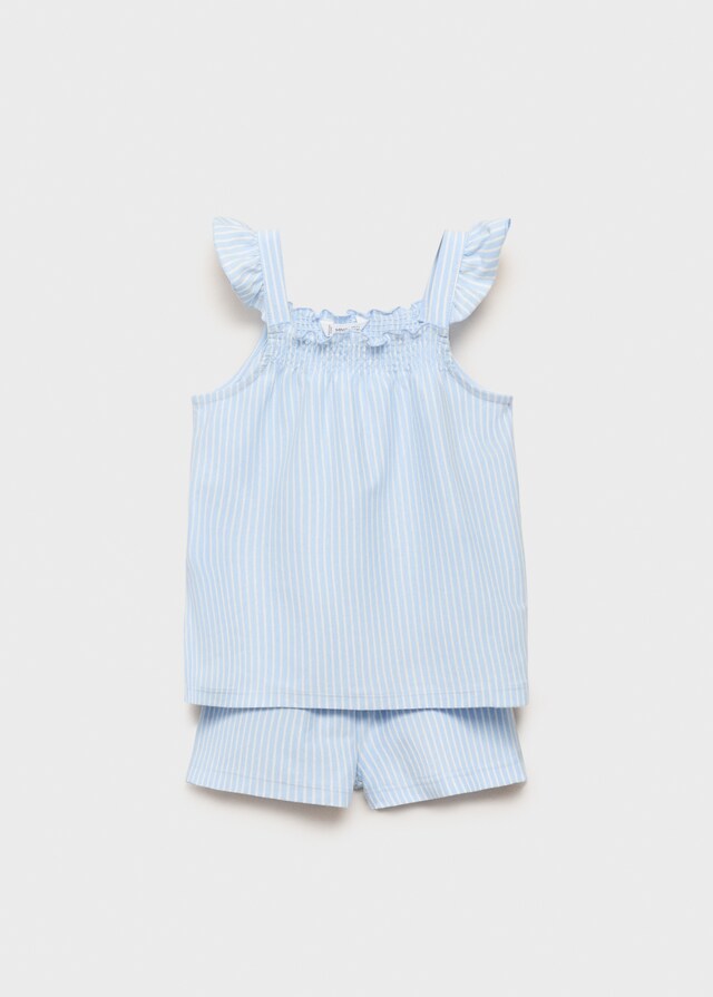 Mango Pack Gestreifter Baumwoll-Pyjama