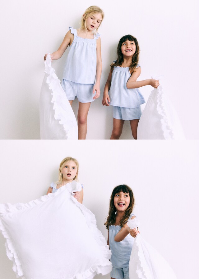 Mango Pack gestreifter Baumwoll-Pyjama