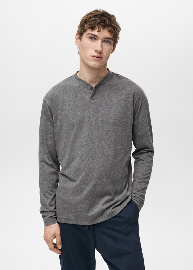 Mango Pack mit langem Pyjama aus 100 % Baumwolle