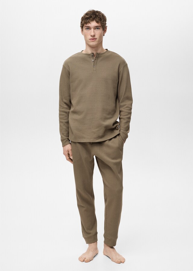 Mango Pack Mit Strukturiertem Baumwoll-Pyjama