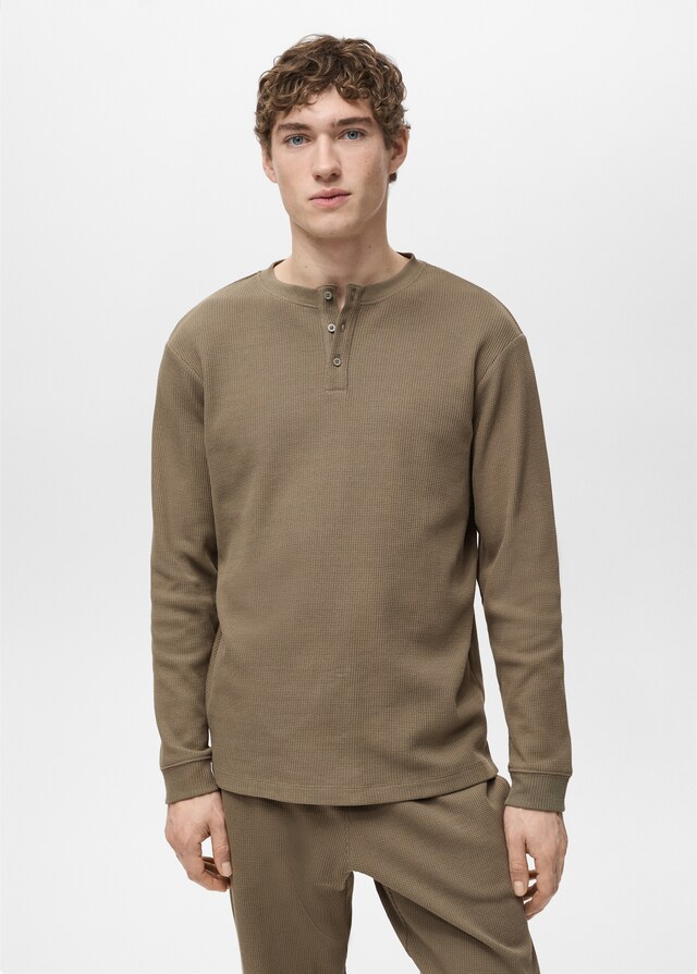 Mango Pack mit strukturiertem Baumwoll-Pyjama