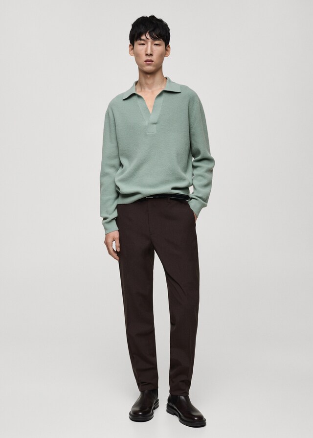 Mango Polo-Stricksweatshirt Aus Wollgemisch