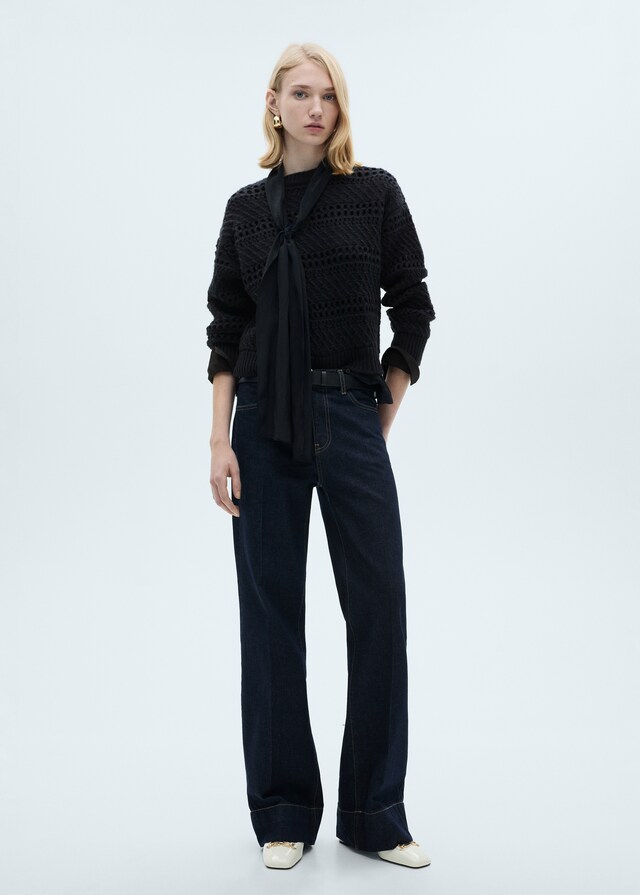 Mango Pullover Mit Lochstrickmuster