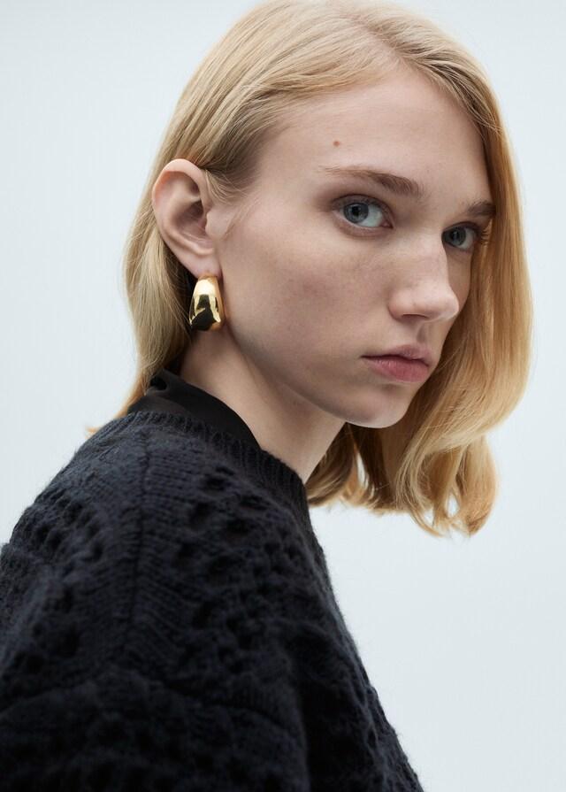 Mango Pullover Mit Lochstrickmuster