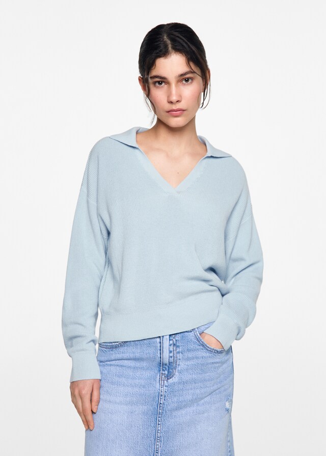 Mango Pullover mit Polo-Kragen