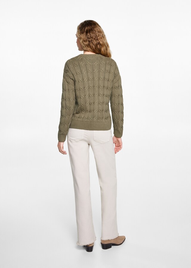 Mango Pullover Mit Zopfmuster