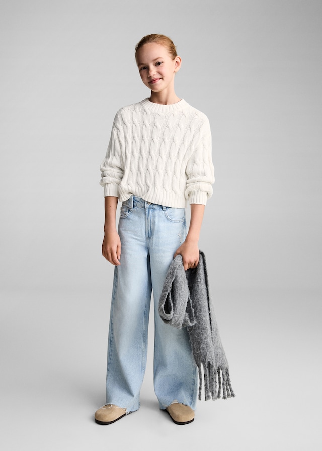 Mango Pullover Mit Zopfmuster