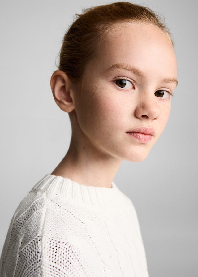 Mango Pullover Mit Zopfmuster