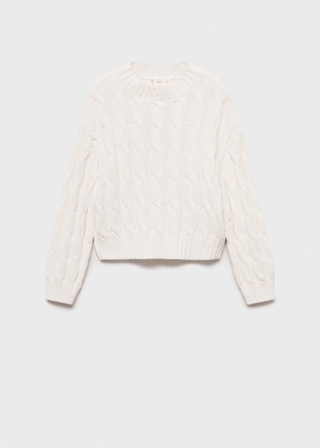 Mango Pullover Mit Zopfmuster