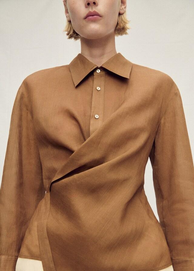 Mango Ramie-Hemd mit asymmetrischem Saum