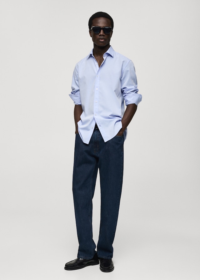Mango Regular Fit-Hemd Aus Fil-à-Fil-Baumwolle