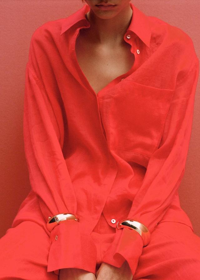 Mango Regular-Fit-Hemd Aus Ramie Mit Tasche